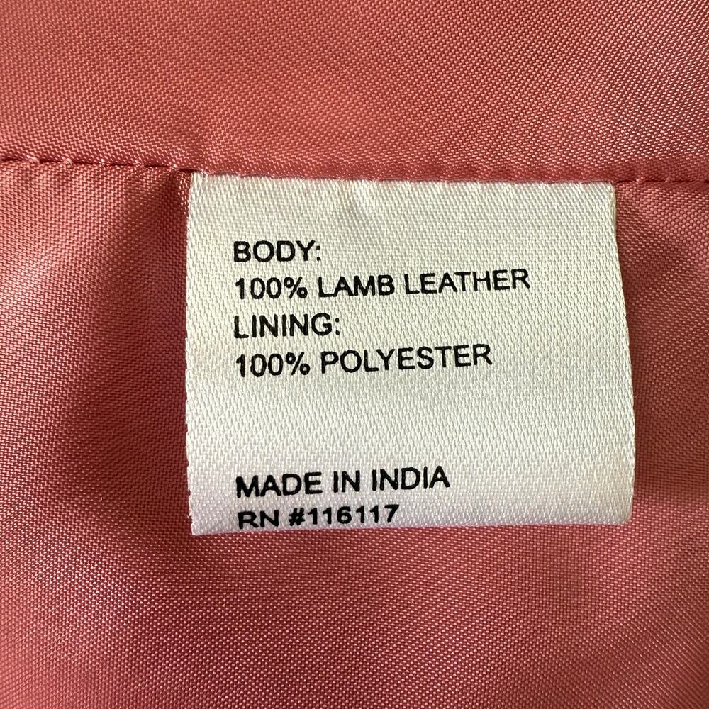 Overland Azura Washed Rose 100% Lambskin Leather Moto Jacket Size XXS Lined - Picture 12 of 13